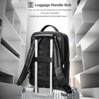 Bopai 61-123311 Large-Capacity First-Layer Cowhide Business Laptop Backpack, 61-123311
