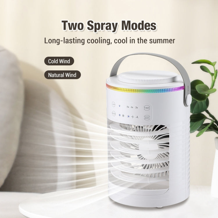 CF-516 USB Home Timed Desktop RGB Light Adjustable Spray Humidification Cooler Fan, CF-516