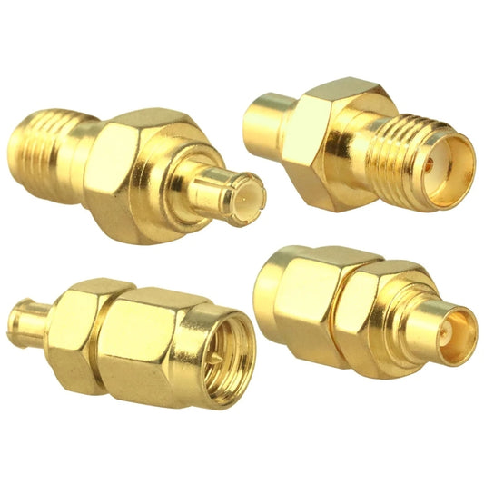 4pcs /Set SMA To MCX Connector Kit RF Coaxial Gold Plated Adapter, 4pcs /Set SMA To MCX