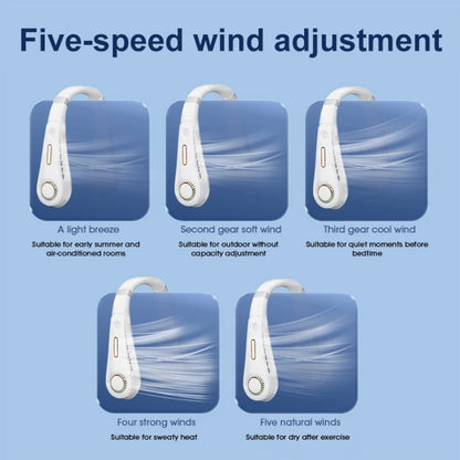 F11 Portable USB Charging Rotating Digital Display Bladeless Hanging Neck Fan