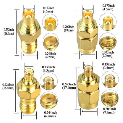 High Frequency Coaxial Connector Antenna Rotating Joint, SMA Male To MCX Male, SMA Female To MCX Male, SMA Female To MCX Female