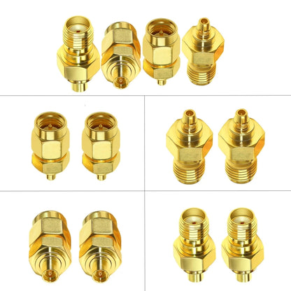 Coaxial Adapter Kit Brass Coaxial Connector RF Antenna Adapter, 4pcs /Set SMA To MMCX, SMA Male To  MMCX Male, SAM Female To MMCX Male, SMA Male To MMCX Female, SMA Female To MMCX Female