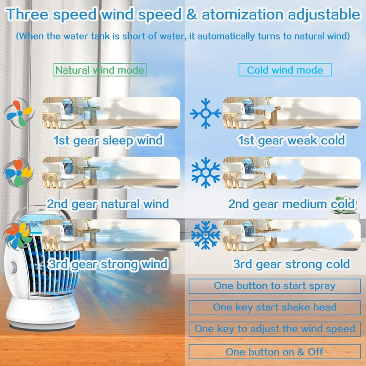 CF-009 USB Touch Spray Humidification Air Conditioning Fan Desktop Office Air Cooler, CF-009
