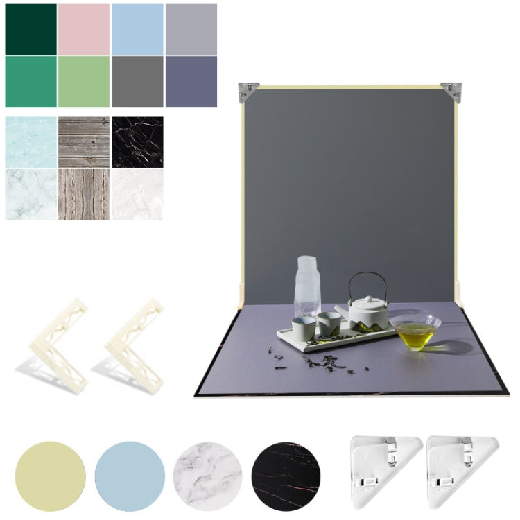 2pcs 40cm Double-Sided Background Board + 7pcs Backdrop Paper Photography Props Set, Set 1, Set 2, Set 3, Set 4