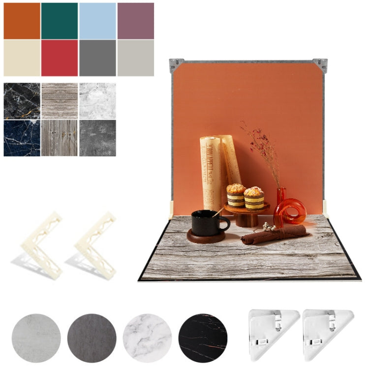 2pcs 60cm Double-Sided Background Board + 7pcs Backdrop Paper Photography Props Set, Set 1, Set 2, Set 3, Set 4, Set 5, Set 6, Set 7