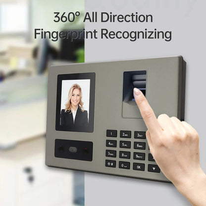 FA03 Intelligent Voice Prompt Face Recognition Fingerprint Attendance Machine, English with US Plug, English with EU Plug, English with UK Plug