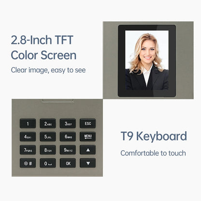 FA03 Intelligent Voice Prompt Face Recognition Fingerprint Attendance Machine, English with US Plug, English with EU Plug, English with UK Plug