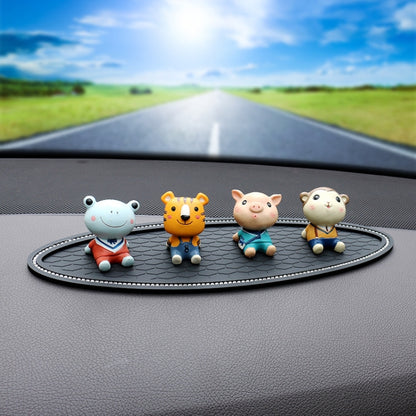 Car Center Console Ornaments Oval Anti-slip Mat, Without Diamond, With Diamond