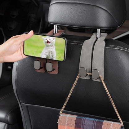 Car Seat Mack Multifunctional Metal Hook Mobile Phone Holder, No Mark