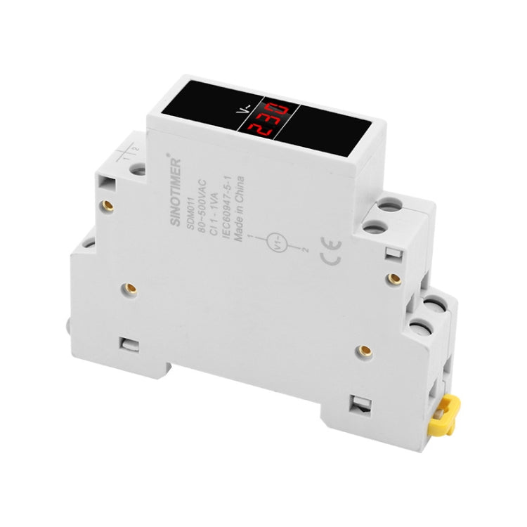 SINOTIMER SDM011 Modular Din Rail Type AC Single-Phase Digital Voltmeter Electronic Instrumentation, SDM011