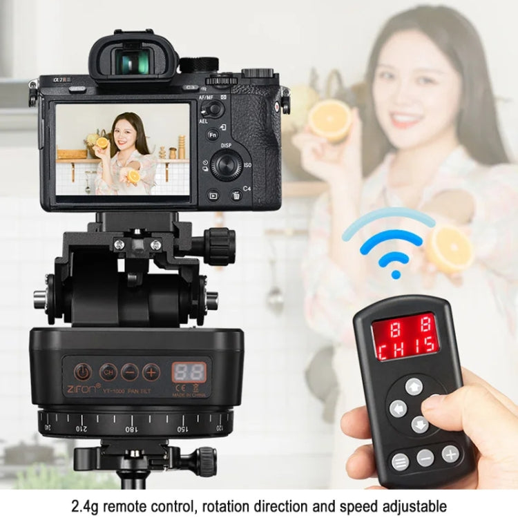 ZIFON YT-1000 Electric Gimbal 360 Degree Panoramic Remote Control Mobile Phone Shooting Dual Axis DSLR Camera Live Stabilizer, YT-1000