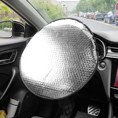 Car Steering Wheel Cooling Insulating Aluminum Foil Sunshade, 40cm