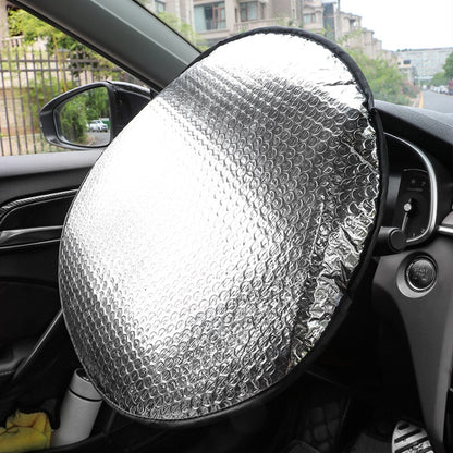 Car Steering Wheel Cooling Insulating Aluminum Foil Sunshade, 40cm