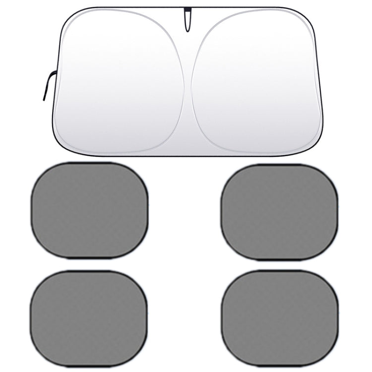 Car Front Windshield Heat Insulation Sun Protection Visor, Front Block 145x80cm, Large Front Baffle + 2 Side Baffles, Large Front Baffle + 4 Side Baffles, Large Front Baffle+4 Side Baffles+1 Rear Baffle, Large Front Baffles + 2 Inclined Blocks