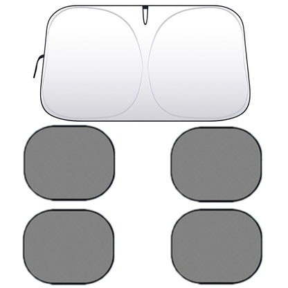 Car Front Windshield Heat Insulation Sun Protection Visor, Front Block 145x80cm, Large Front Baffle + 2 Side Baffles, Large Front Baffle + 4 Side Baffles, Large Front Baffle+4 Side Baffles+1 Rear Baffle, Large Front Baffles + 2 Inclined Blocks