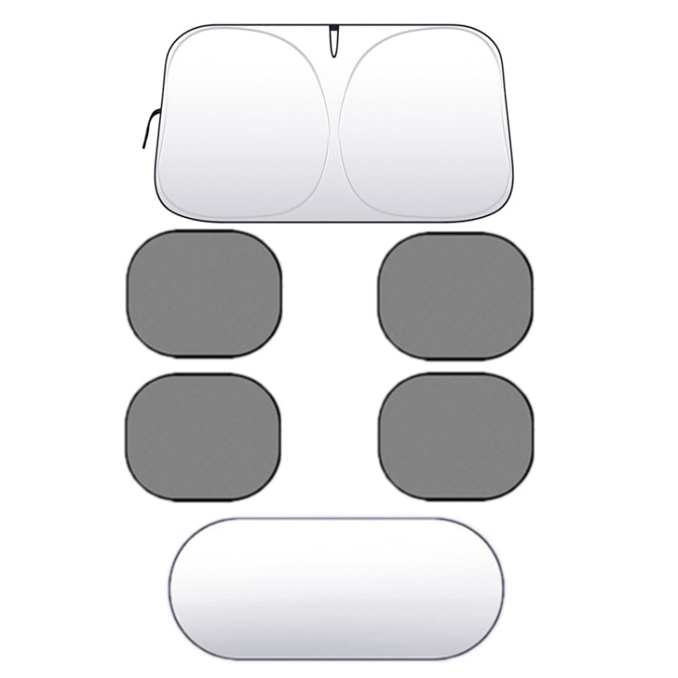 Car Front Windshield Heat Insulation Sun Protection Visor, Front Block 145x80cm, Large Front Baffle + 2 Side Baffles, Large Front Baffle + 4 Side Baffles, Large Front Baffle+4 Side Baffles+1 Rear Baffle, Large Front Baffles + 2 Inclined Blocks