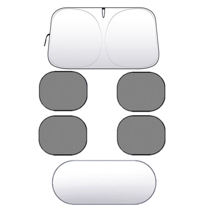 Car Front Windshield Heat Insulation Sun Protection Visor, Front Block 145x80cm, Large Front Baffle + 2 Side Baffles, Large Front Baffle + 4 Side Baffles, Large Front Baffle+4 Side Baffles+1 Rear Baffle, Large Front Baffles + 2 Inclined Blocks