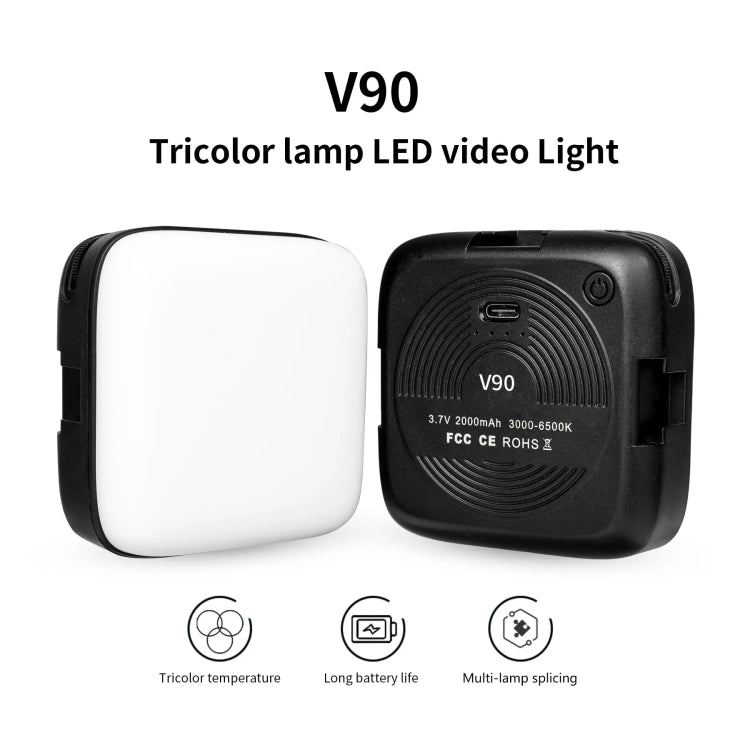 Desiontal V90 Mobile Phone Live Beauty Fill Light LED Pocket Light USB Charging Tofu Lamp, V90