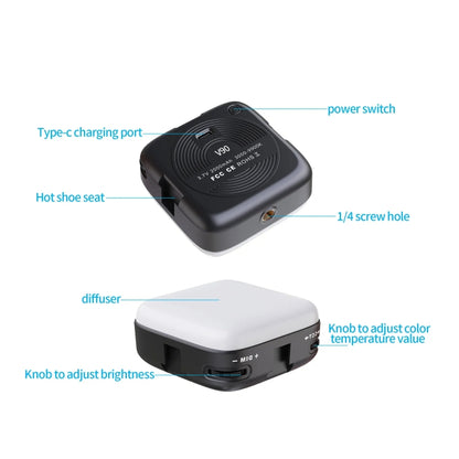 Desiontal V90 Mobile Phone Live Beauty Fill Light LED Pocket Light USB Charging Tofu Lamp, V90