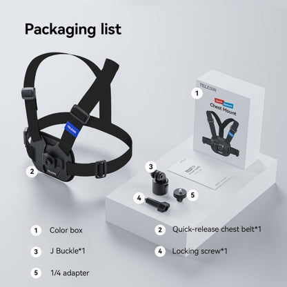 TELESIN S2-CGP-01 Quick-Release Vest Chest Strap Sports Camera Accessories, S2-CGP-01