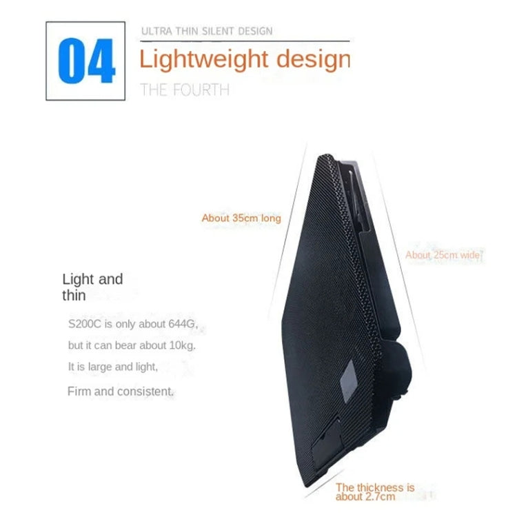 NUOXI S200C Laptop Silent Radiator Multi-level Adjustable Metal Bracket Base