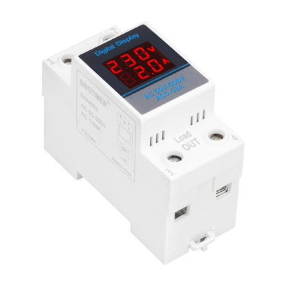 SINOTIMER SDM002 Household DIN Rail Single-Phase AC Dual Display Voltage And Current Meter, 63A Build-In Intestinal Sensor, 100A External Intestinal Sensor