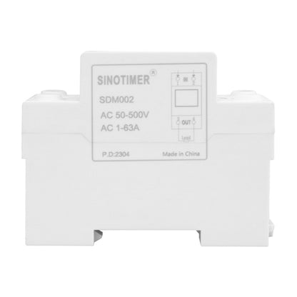 SINOTIMER SDM002 Household DIN Rail Single-Phase AC Dual Display Voltage And Current Meter, 63A Build-In Intestinal Sensor, 100A External Intestinal Sensor