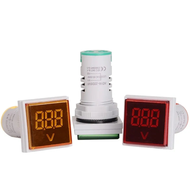 SINOTIMER ST17V AC Voltage Signal Indicator 22mm Square LED Digital Display Voltage Head AC 60-500V, ST17V