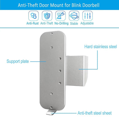 For Blink Doorbell Bracket No-Drilling Easy Installation Mount, Mount(Silver), Mount(Black)