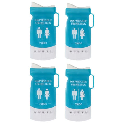 4pcs /Pack Car Disposable Emergency Rapid Coagulation Urine Bag Traffic Jam Pee Bag, 750ml
