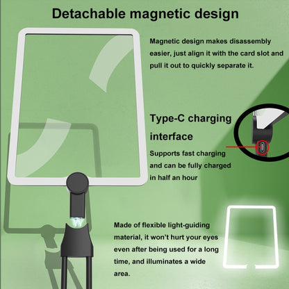 8039-5 LED Light Multifunctional Charging Hanging Neck Handheld Reading Magnifying Glass, 1.8X