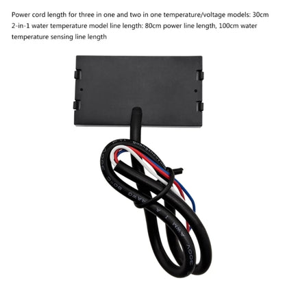 Compact LED Digital Display Time Voltmeter, 3 in 1 Red, 3 in 1 Blue, 3 in 1 White, 3 in 1 Green, 2 in 1 Temperature Red, 2 in 1 Temperature Blue, 2 in 1 Temperature White, 2 in 1 Temperature Green, 2 in 1 Water Temperature Red