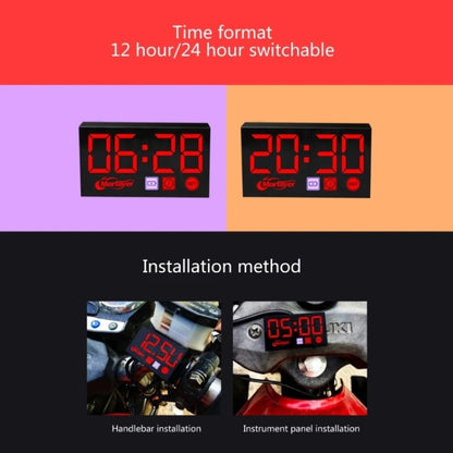 Compact LED Digital Display Time Voltmeter, 3 in 1 Red, 3 in 1 Blue, 3 in 1 White, 3 in 1 Green, 2 in 1 Temperature Red, 2 in 1 Temperature Blue, 2 in 1 Temperature White, 2 in 1 Temperature Green, 2 in 1 Water Temperature Red