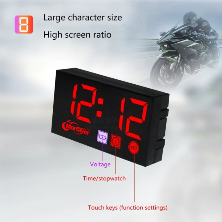 Compact LED Digital Display Time Voltmeter, 3 in 1 Red, 3 in 1 Blue, 3 in 1 White, 3 in 1 Green, 2 in 1 Temperature Red, 2 in 1 Temperature Blue, 2 in 1 Temperature White, 2 in 1 Temperature Green, 2 in 1 Water Temperature Red