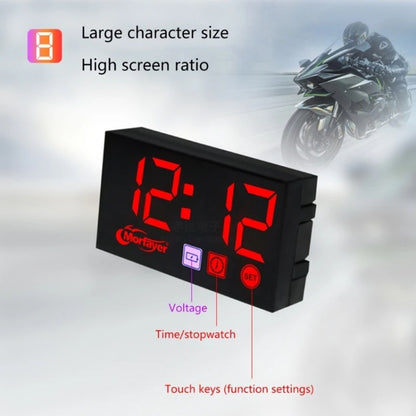 Compact LED Digital Display Time Voltmeter, 3 in 1 Red, 3 in 1 Blue, 3 in 1 White, 3 in 1 Green, 2 in 1 Temperature Red, 2 in 1 Temperature Blue, 2 in 1 Temperature White, 2 in 1 Temperature Green, 2 in 1 Water Temperature Red