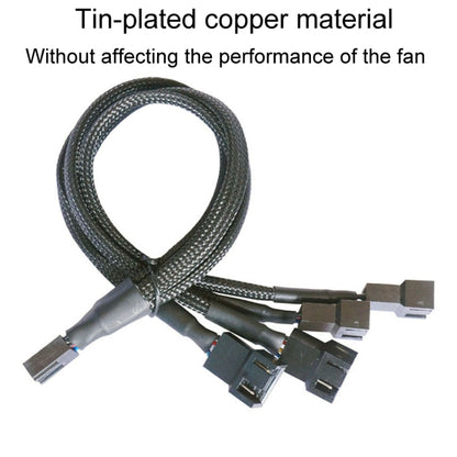 Computer PWM Temperature Control Cooling Fan Extension Cable Chassis HUB Connector, 0.27m