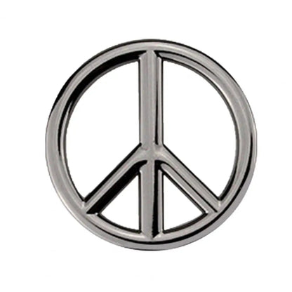 Car Anti-War Peace Sign Three-Dimensional Metal Stickers, Silver, Titanium Black, Gold