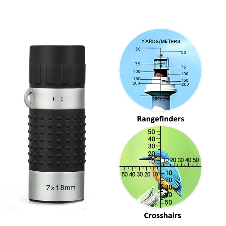 7 x 18 Mini Monoculars Telescope for Hunting Golf Hiking Bird Watching, Crosshairs, Rangefinders