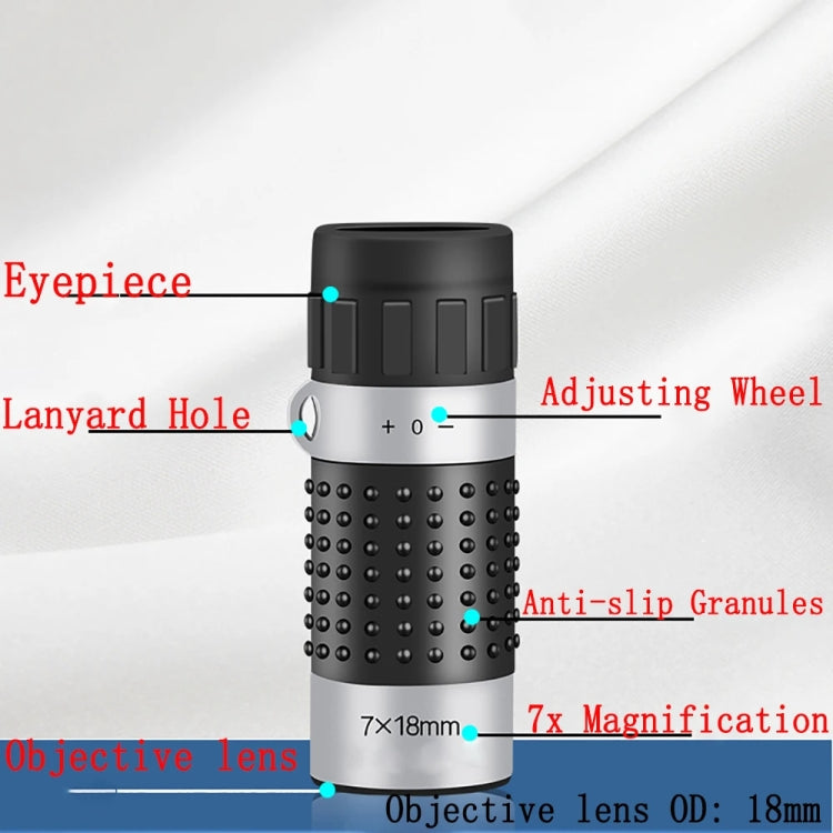 7 x 18 Mini Monoculars Telescope for Hunting Golf Hiking Bird Watching, Crosshairs, Rangefinders