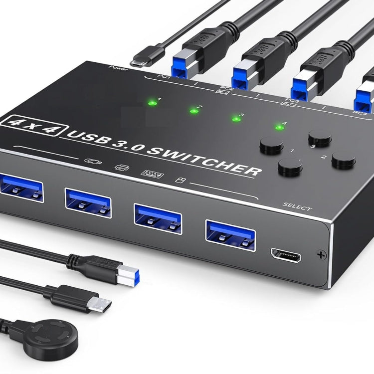 KC-KM434B USB3.0 4 Port USB Shared Device 4 Port Printer Sharing Device Keyboard Mouse Switch, KC-KM434B