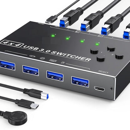 KC-KM434B USB3.0 4 Port USB Shared Device 4 Port Printer Sharing Device Keyboard Mouse Switch, KC-KM434B