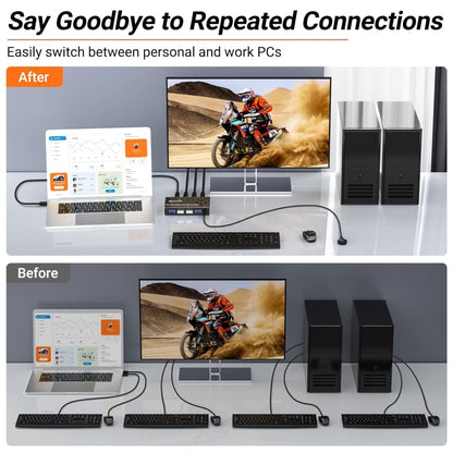 KC-KM434B USB3.0 4 Port USB Shared Device 4 Port Printer Sharing Device Keyboard Mouse Switch, KC-KM434B