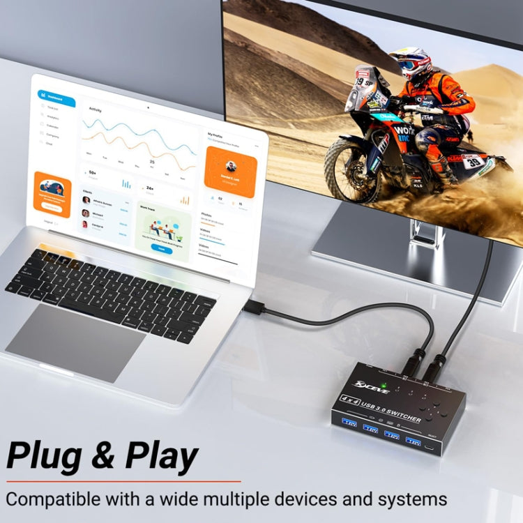 KC-KM434B USB3.0 4 Port USB Shared Device 4 Port Printer Sharing Device Keyboard Mouse Switch, KC-KM434B