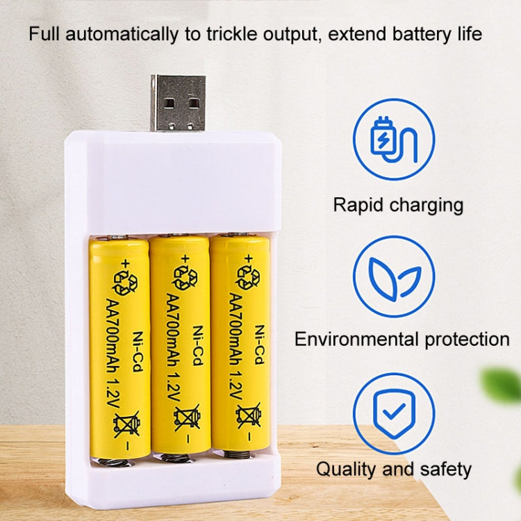 USB 3-Slot Battery Charger Universal Charger For Toys With AA / AAA Rechargeable Batteries, USB 3 Slots