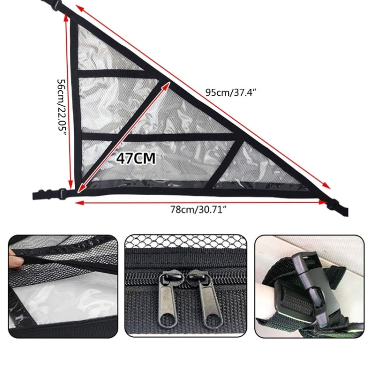 SUV Ceiling Storage Net Car Roof Mesh Storage Bag Suitable For 3-handle Models, Transparent PVC+Reinforcement Webbing, Extra Large Size