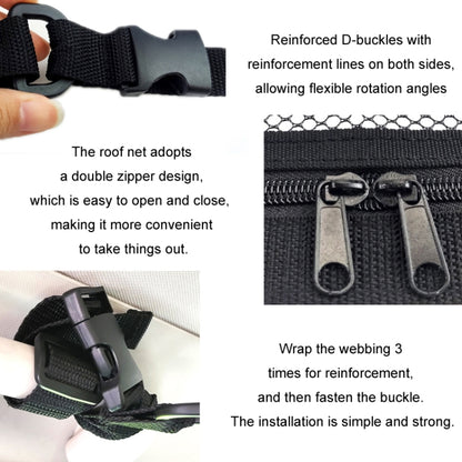 SUV Ceiling Storage Net Car Roof Mesh Storage Bag Suitable For 3-handle Models, Transparent PVC+Reinforcement Webbing, Extra Large Size