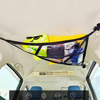 SUV Ceiling Storage Net Car Roof Mesh Storage Bag Suitable For 3-handle Models, Transparent PVC+Reinforcement Webbing, Extra Large Size