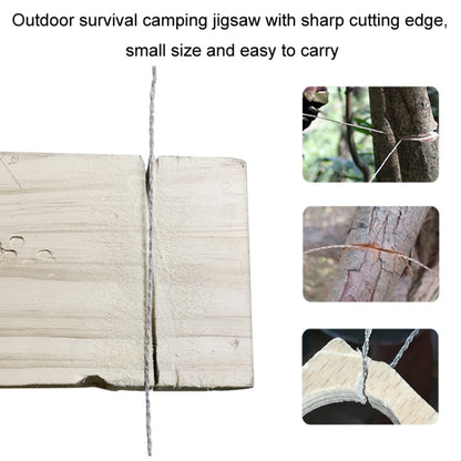 Stainless Steel Hand-pulled Wire Saw Rope Outdoor Camping Survival Equipment Saw, Orange 70cm, Black 70cm, Black 63cm, Orange 63cm