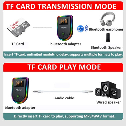 Q7 LED Digital Display Car Bluetooth Receiver HIFI Sound Quality Wireless Audio Adapter