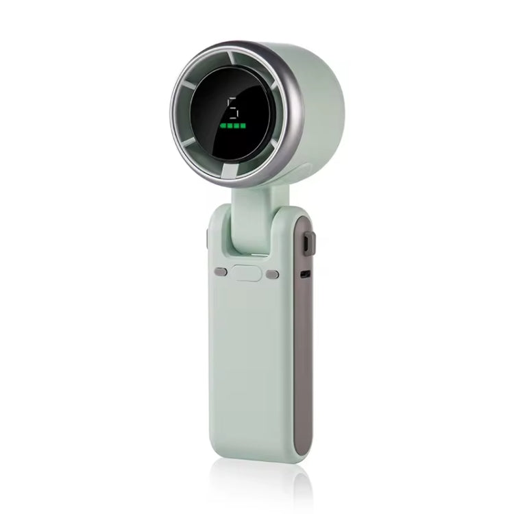 Hand-held Folding Turbo Fan Hanging Neck & Desktop Dual-use 5 Gear Adjustable with Digital Display